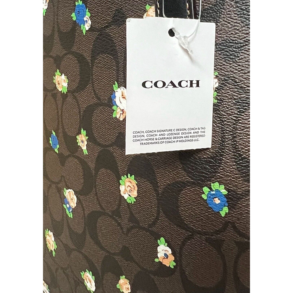 Coach NWT C7274 City Signature Canvas Tote Rose Print Shoulder Bag 7274 - Picture 5 of 8